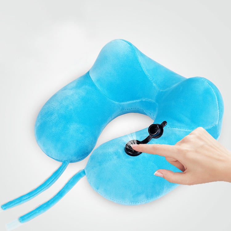 U-Shaped Inflatable Neck Pillow for Travel Comfort