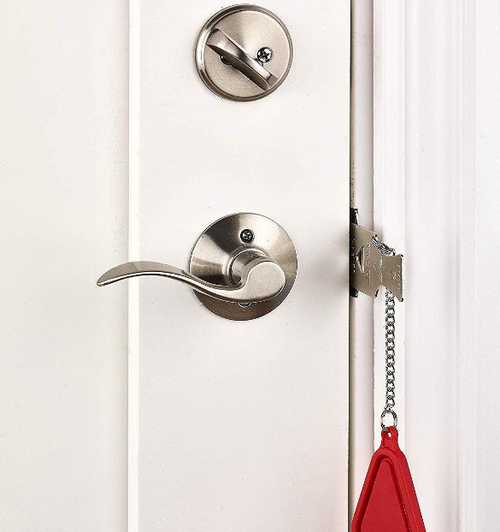 Portable Door Lock and Stopper for Temporary Use